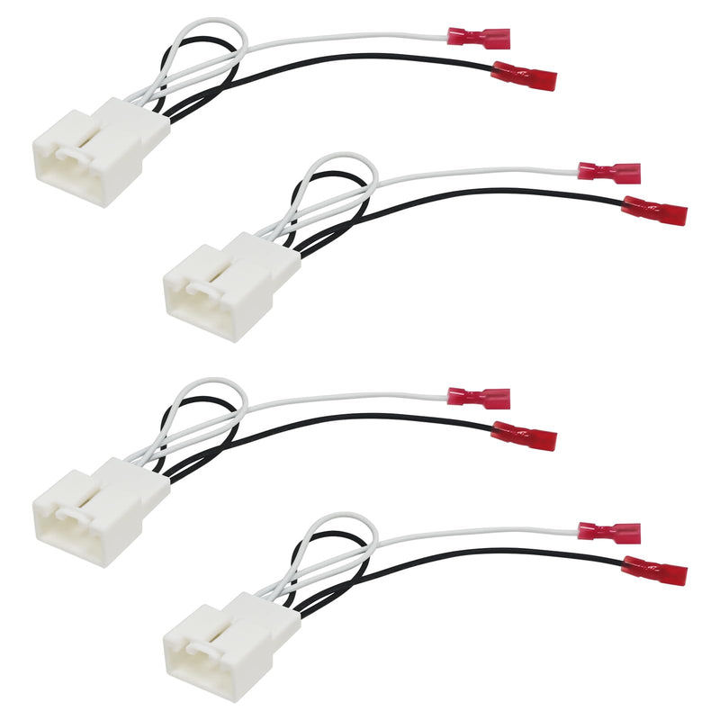 4PCS 72-5602 Car Door Speaker Adapter Wiring Harness, Audio Wire Cable Connector Plug, Compatible with Ford Focus F-150 F-250 EcoSport Explorer Escape & Mazda 3 CX-3 CX-5 CX-9 Speaker WHITE