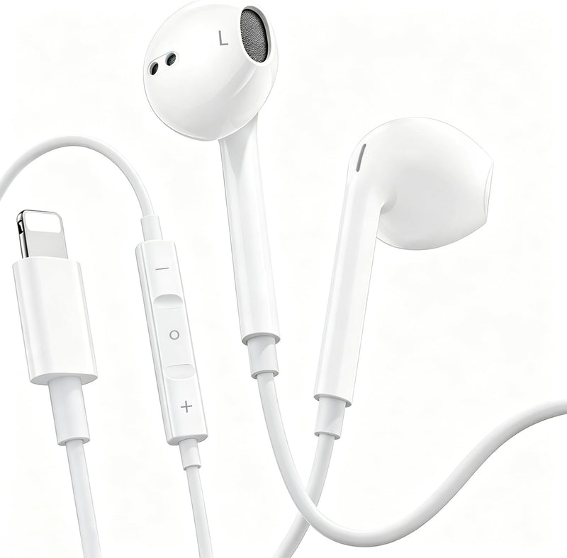 1Pack Earbuds for iPhone Headphones Lighning Plug Wired Earphones in-Ear | Official Certified Headsets Wired Ear Buds Head Phones Compatible iPhone 14 Pro Max/14 Pro/14/13/12/11/SE/X/XS/XR/8/7/Xs Max 1PC Lightning