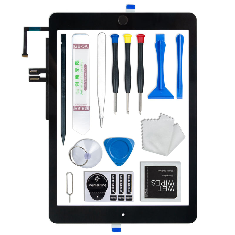 Screen Replacement for iPad 5 5th Generation 9.7", Touch Glass Compatible with iPad A1822 A1823 with Home Button and Tool Set