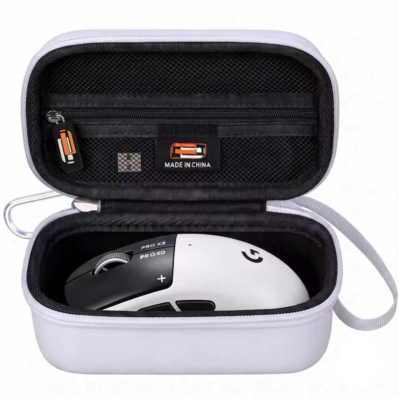 Hard Travel Case Compatible with Logitech G PRO X2 SUPERSTRIKE Wireless Gaming Mouse, Portable Travel EVA Carrying Case Mouse Storage Box with Hand Strap & Carabiner Clip (Case Only)