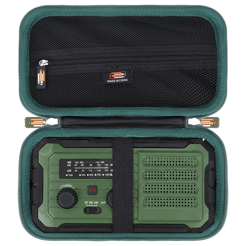 Hard EVA Carry Case Compatible with Vokida/PPLEE/Eoxsmile Emergency Radio Hand Crank Solar Emergency Weather Radio, Portable Protective Storage Box with Mesh Pocket (Case Only)
