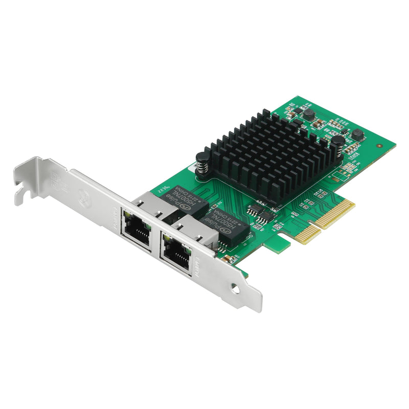 Dual Gigabit NIC with Intel I350 Chip, 1Gb Network Card Compare to Intel I350-T2 NIC, 2 Ports RJ45 Ports, PCI Express 2.1 X4, Ethernet Card with Low Profile for Windows/Windows Server/Linux
