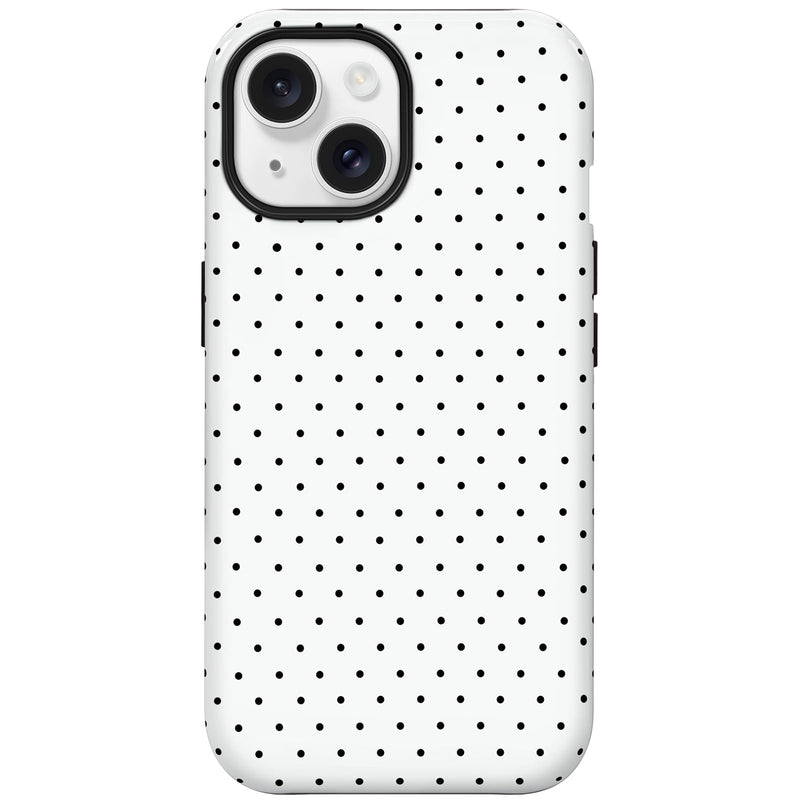 Hython for iPhone 14 Case & iPhone 13 Case Cute Polka Dot Aesthetic Simple Design 6.1", Heavy Duty Dual Layer Hybrid Hard PC Soft TPU Bumper Shockproof Protective Phone Cover Women Girls Girly, White For Iphone 13/14 - 6.1 Inch