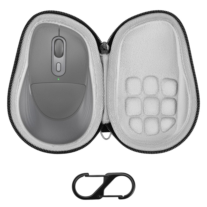 Geekria Mouse Hard Shell Travel Case, Compatible with Logitech Signature M850 L / M840 L Carrying Bag (Dark Gray)