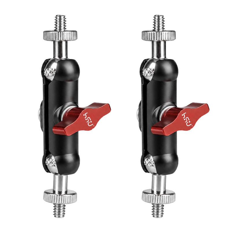 HSU Magic Arm with Dual Ball Head | Double 1/4"-20 Screws, 360° Metal Adjustable Universal Extension Bracket for Monitor, LED Light, Microphone, GoPro（2 Pack）