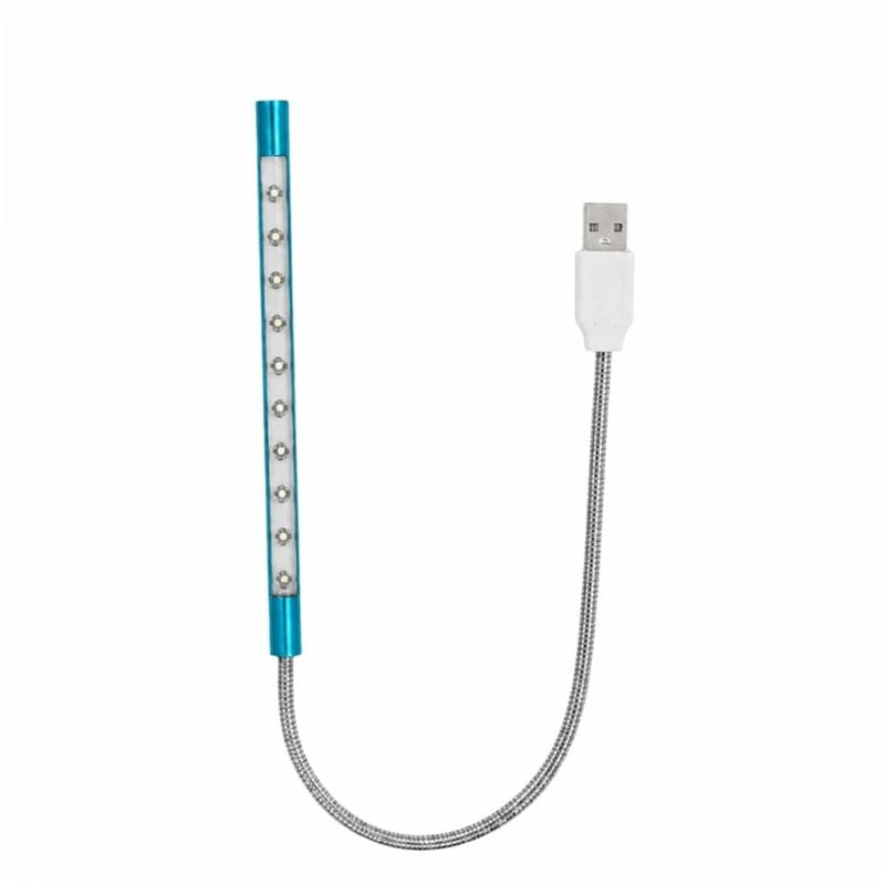 USB LED Reading Light, 5V 1W Laptop Keyboard Lamp for PC, Computer, Power Bank, Portable Gooseneck Night Light for Study, Work, Travel, Dorm(Blue) Blue
