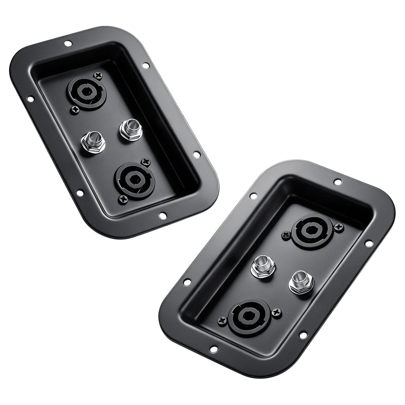Speaker Junction Box,with Dual NL4FC 4 Pin Speakon Socket & 1/4" Female Jacks for Stage Speaker, Car/Home Audio DIY (2 Pack)