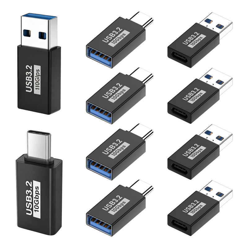 USB to USB C Adapter, USB C Female to USB Male 10Gbps Type C for iPhone 17/16/15/14/13 Plus Pro Max,iPad Air Mini 6 7,Galaxy S23 S24,iPad Air (5 Pack USB A to USB C & 5 Pack USB C to USB A, 10Pack) 5 Pack USB A to USB C & 5 Pack USB C to USB A