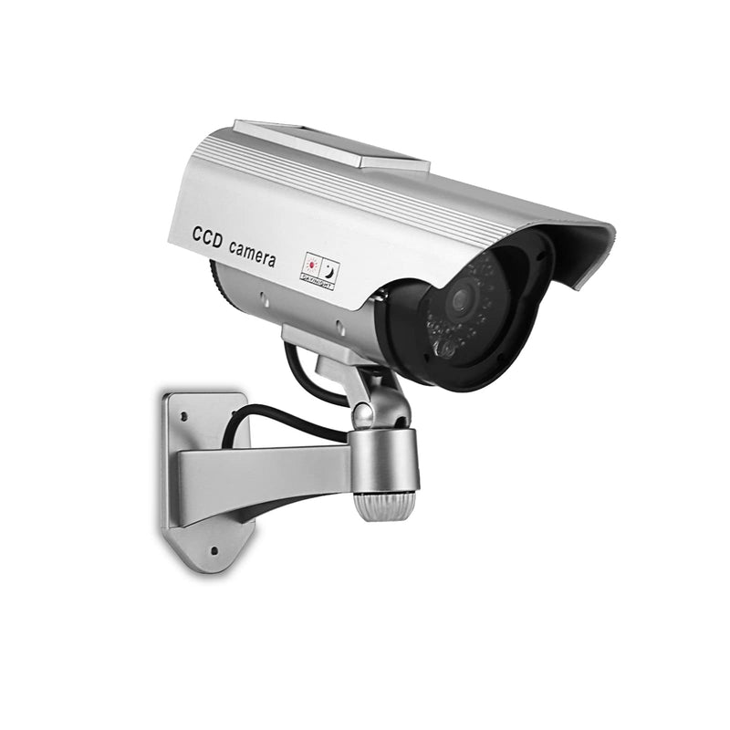 SUNGOOYUE Fake Security Camera Engineering Plastic Dummy Security Camera with Flashing Red LED Rotatable 0 to 90 and 360 Bracket Easy Install for Home Office Shop Garden Outdoor