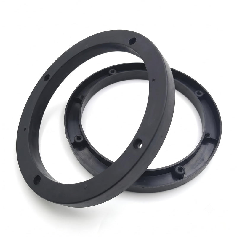2 PCS Car Speaker Spacers, 6.5" Plastic Speaker Mounting Ring for Enhanced Sound Quality, Anti-vibration Door Baffle Gasket, Modified Accessory for Most Cars SUVs Trucks (Black)