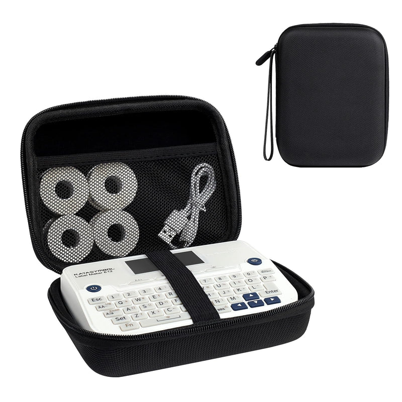 SUPVAN E12 Label Maker Genuine Portable Storage Case, Black | Waterproof, Shockproof & Scratch Resistant, for E12 Label Maker & Tapes, Elastic Band & Mesh Pocket for Organized Storage