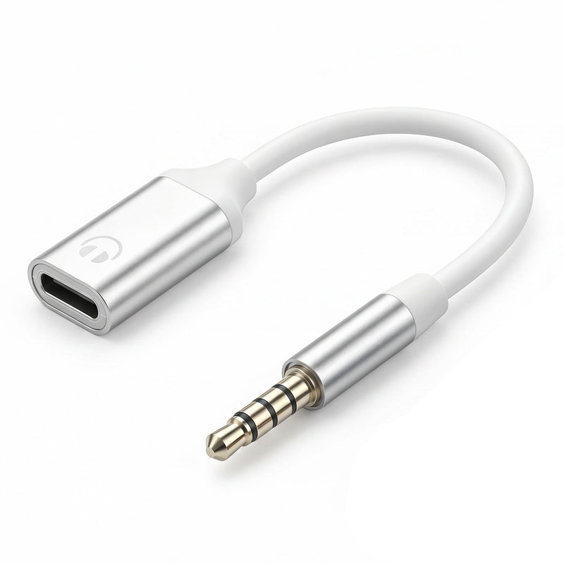 3.5mm Male to USB C Female Audio Adapter, Only Analog Audio Aux Jack Cables | USB C to Aux Audios Dongle Headphone Jack Adapters for Smartphones Laptops Tablets MP3, Silver