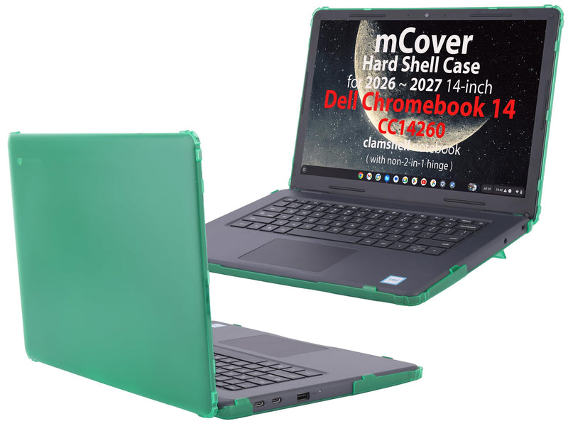 mCover Case ONLY Compatible with 2026+ 14-inch Dell Chromebook 14 CC14260 Clamshell Laptop (Without 360 ° Hinge, NOT Fitting Any Other Dell Models)- Green