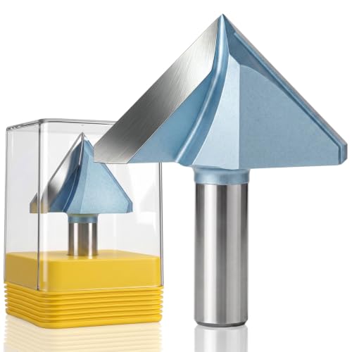 2-3/8" Dia V Groove Router Bit, 90 Degree, 1/2" Shank for Wood Signs