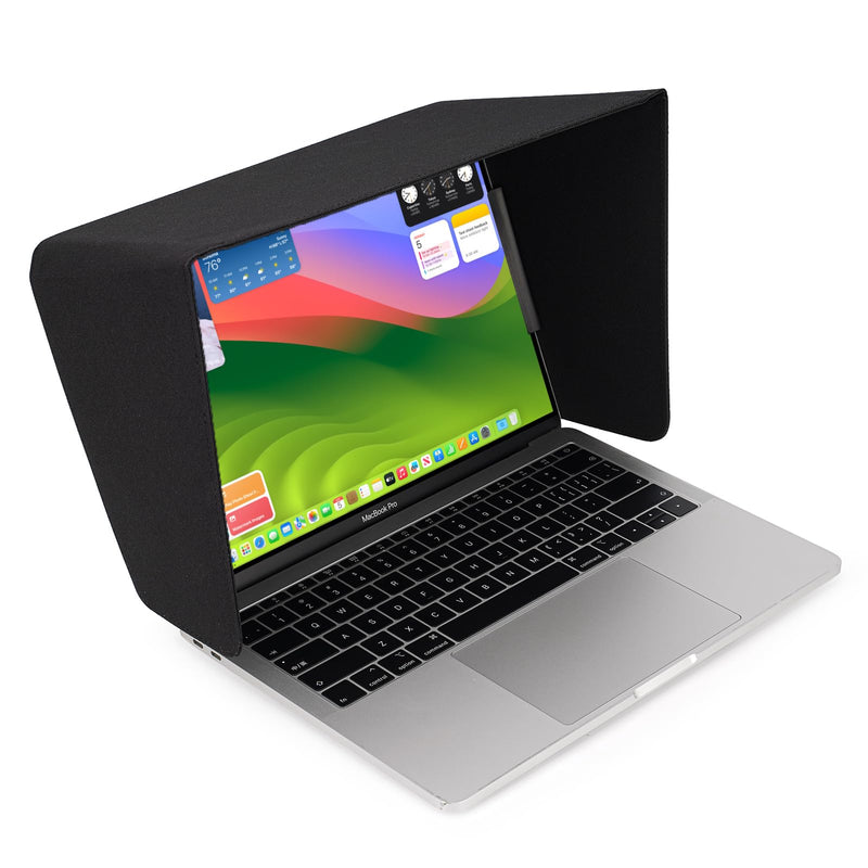 Laptop Sun Shade for Working Outside, Light Weight Display Screen Privacy Hood & Glare Shield, Foldable Shield Cover (Black, L) Black L (Most 15-16" laptop)