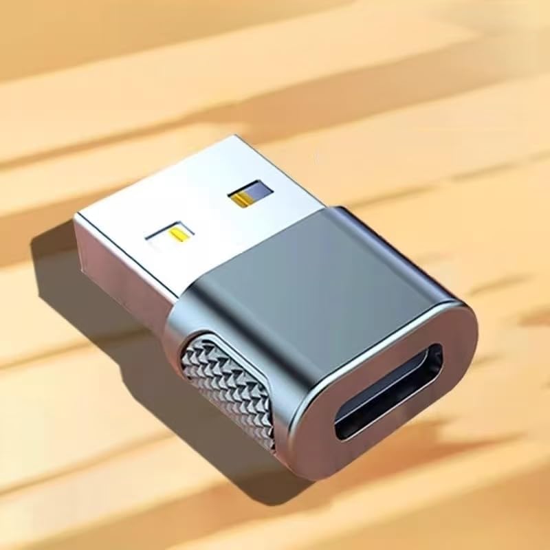 USB-A to Type-C Adapter, Zinc Alloy, USB 3.0 Male to USB-C Female Converter for Charging and Data Transfer (2 Pack)