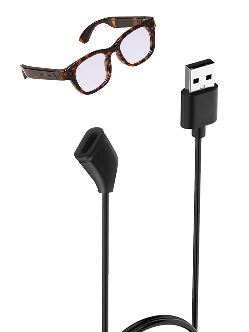 for wepmous G600 20MP AI Smart Glasses with Camera Charging Cable, 3-Layer Safe Charging Protection, Ultra-Soft Flexible Cable, Safe Material,Black