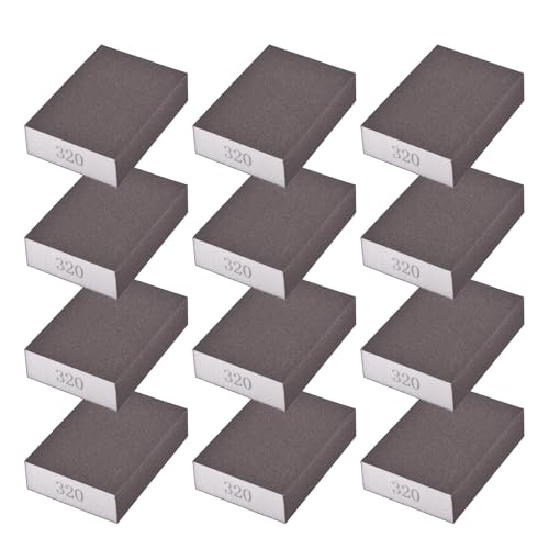 12Pcs 320Grit Sanding Sponges, Wet Dry Sanding Blocks 12