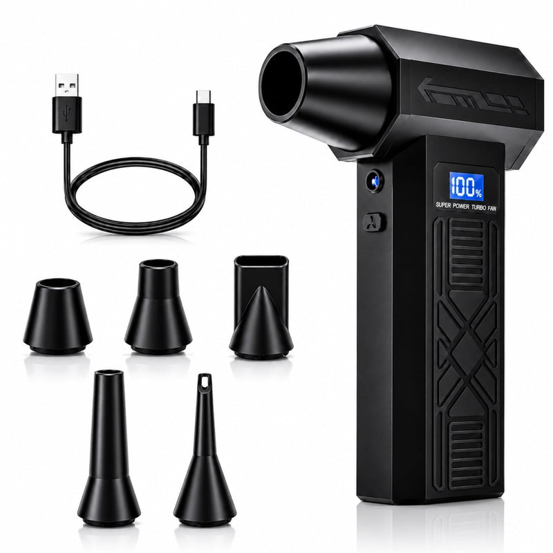 YUHENG Air Duster,Electric Rechargeable Blower for PC,Keyboard,Car and Home | blasts dust,no installation required,interchangeable nozzles, portable, gamers, drivers, photographers,office use