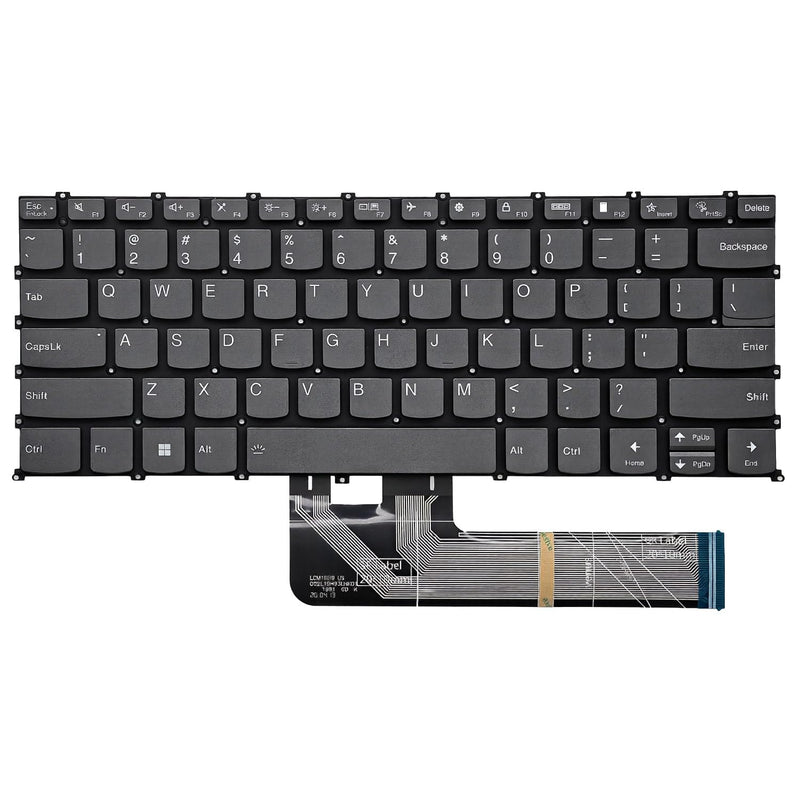 Replacement US Backlit Keyboard for Lenovo IdeaPad Flex 5 14IAU7 | for Ideapad Flex 5 14ALC7, Flex 5 14IRU8, Flex 5 14ABR8, Flex 7 14IAU7, Flex 7 14IRU8, Gray Plastic Keyboard