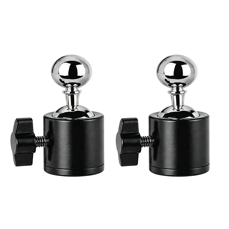 2 Pack Universally 1/4 Inch Swivels Ball Head Tripod Mount, 360° Rotatable 17mm Ball Base Adapter for Monopod, Camcorder & Light Stand Camera Mounting 1/4in