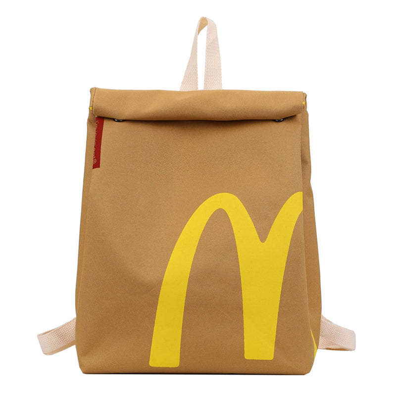 Funny Retro Paper Bag Personalized Large Capacity Crossbody Shoulder Laptop Bag Cute Canvas Bag