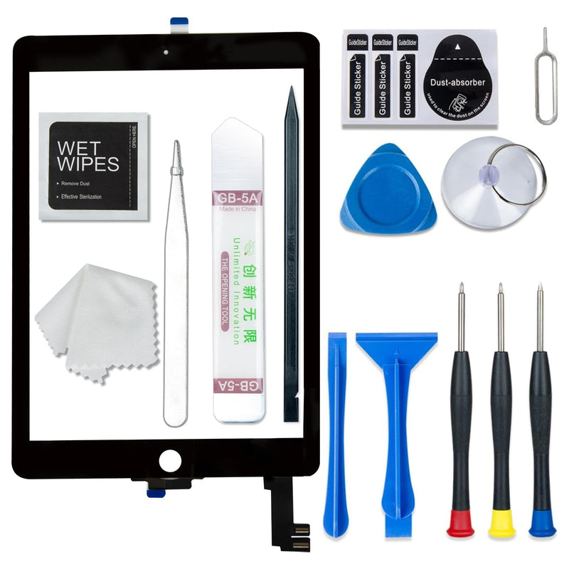 Screen Replacement Digitizer for iPad Air 2 2nd Generation, Touch Glass Compatible with iPad Air 2 A1566 A1567 9.7", Tool Set