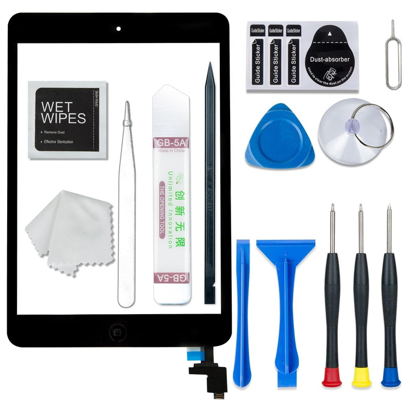 Screen Replacement Digitizer for iPad mini 1/2 Screen Generation, Touch Glass Compatible with iPad mini A1432 A1454 A1490 A1489, with Home Button and Tool Set