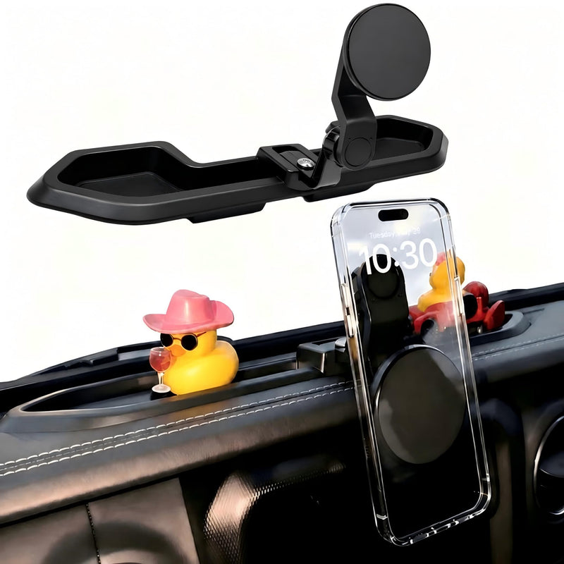 Magnetic Dash Phone Mount for 2021-2023 Jeep Wrangler 4XE Only PHEV | Extend Arm No Sight Obstruction, 4XE & Oil-electric Hybrid Version, Not for Gladiator, Not for 4X4, Phone Holder with Magsafe for 2021-2023 4XE JL JLU