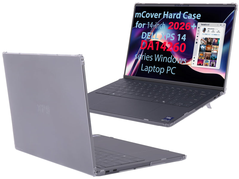 mCover Case ONLY Compatible with 2026 or Newer 14-inch Dell XPS 14 DA14260 Windows Laptop PC (Without 360 ° Hinge, NOT Fitting Any Other Dell Models)- Clear