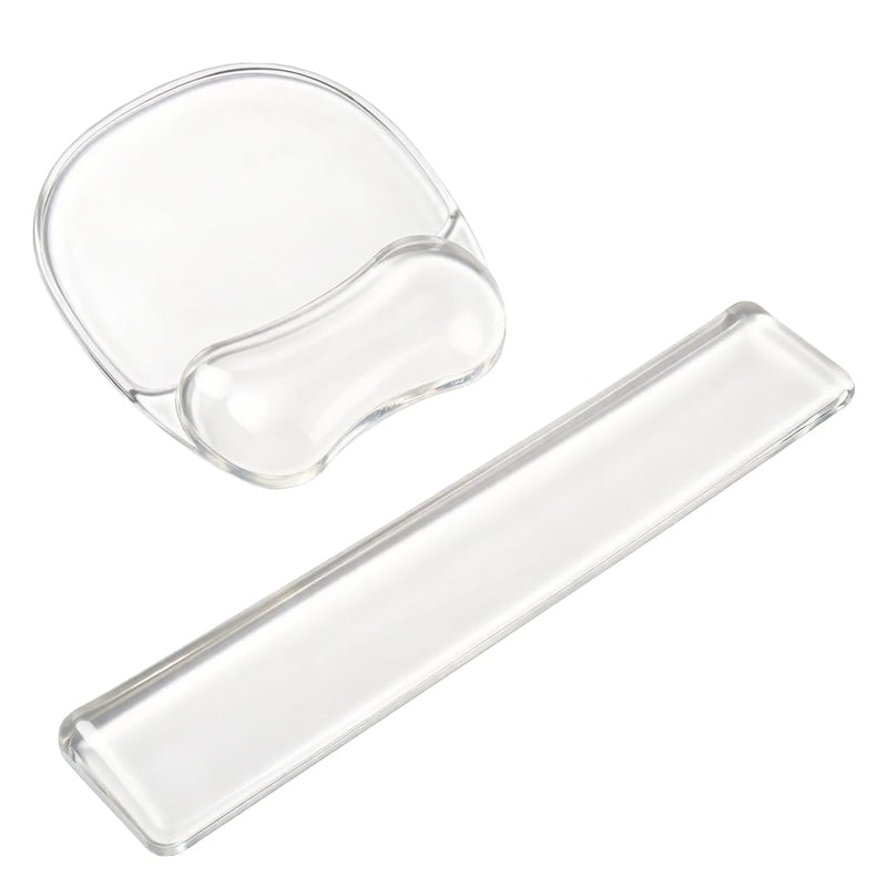 Gel Wrist Rest for Keyboard,Clear Keyboard Wrist Rest and Gel Mouse Pad Set | Ergonomic Gel Wrist Rest,Anti-Slip Keyboard Wrist Support and Mouse Wrist rest for Desktop Relieve Pain(Clear) Clear