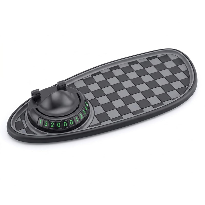 1 PC Car Dashboard Mat, 3-in-1 Anti-Slip Pad with Rotatable Phone Holder and Hidden Parking Number, Dashboard Organizer Accessory, Universal for Most Cars, Trucks, SUVs (Black #1) 1 PC Black #1