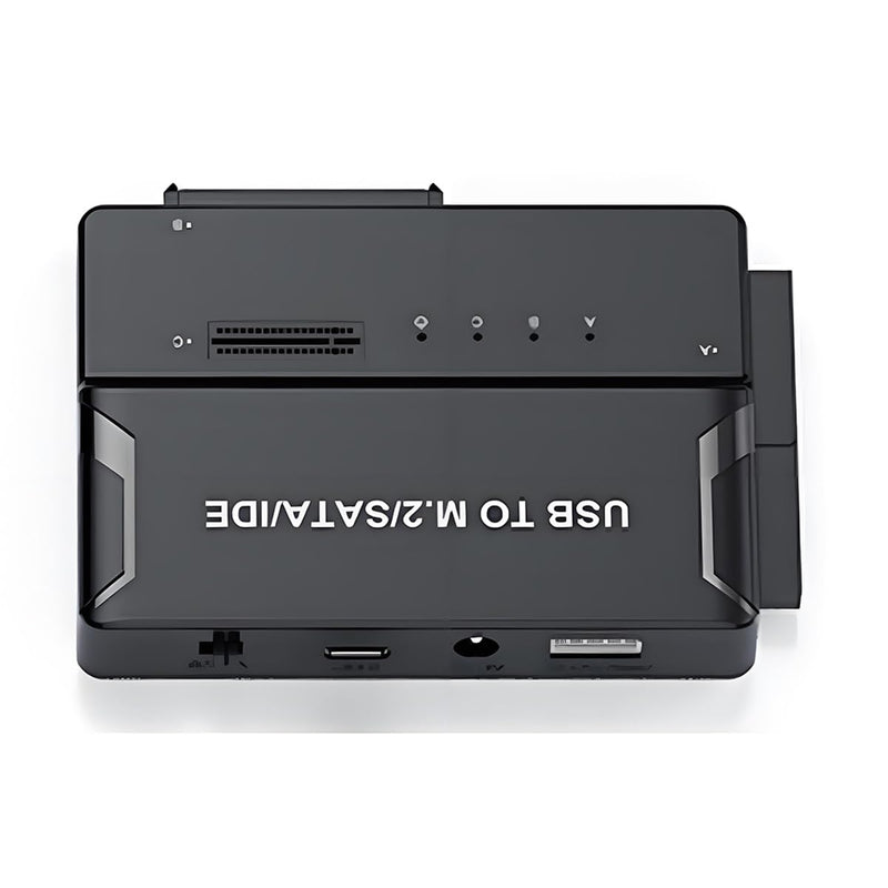 USB 3.0 USB-C Type-C to Dual NVME M-Key M.2 SATA 2.5 3.5 Inch & IDE 40Pin SSD Docking Vertical External PCBA Case Enclosure NVME+SATA+IDE