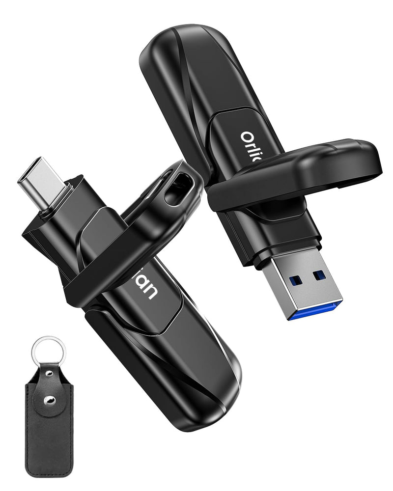 Orlian 128GB USB C Flash Drive USB 3.2 Gen 1 SSD Thumb Drive 450MB/s | Dual USB-C & USB-A, Solid State Storage, Metal Design, Compatible with iPhone 15/16/17, Android, Laptop & PC