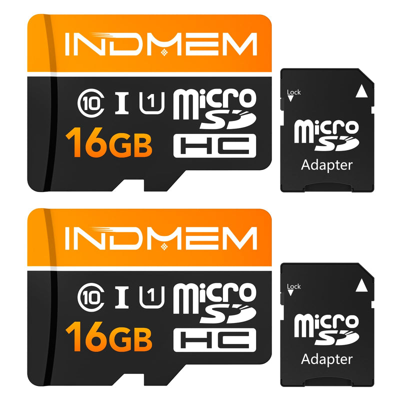 16GB Micro SD Card 2Pack, UHS-I C10 TF Card with High-Speed Up to 90MB/s | Compatible with DSLR, Drone, Action Camera, Portable Devices, Tablet, Mobile Phone, Camera, Game Console, with SD Adapter