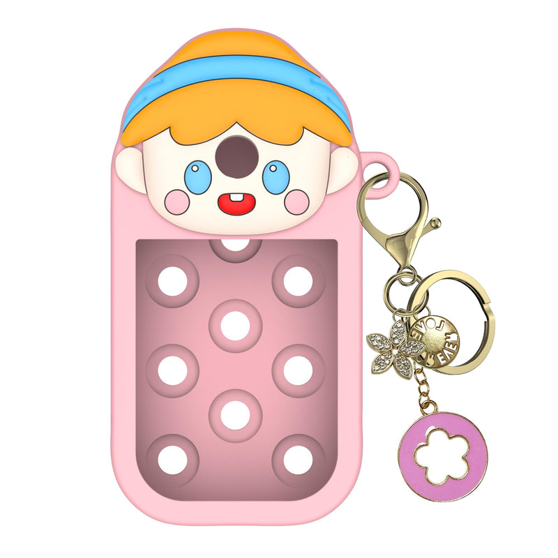 Silicone Case for Touchland Hand Sanitizer 1OZ | Compatible with Touchland Case w/ Keychain & Charm Holes, Cute Portable Travel Holder for Touch land Accessories
