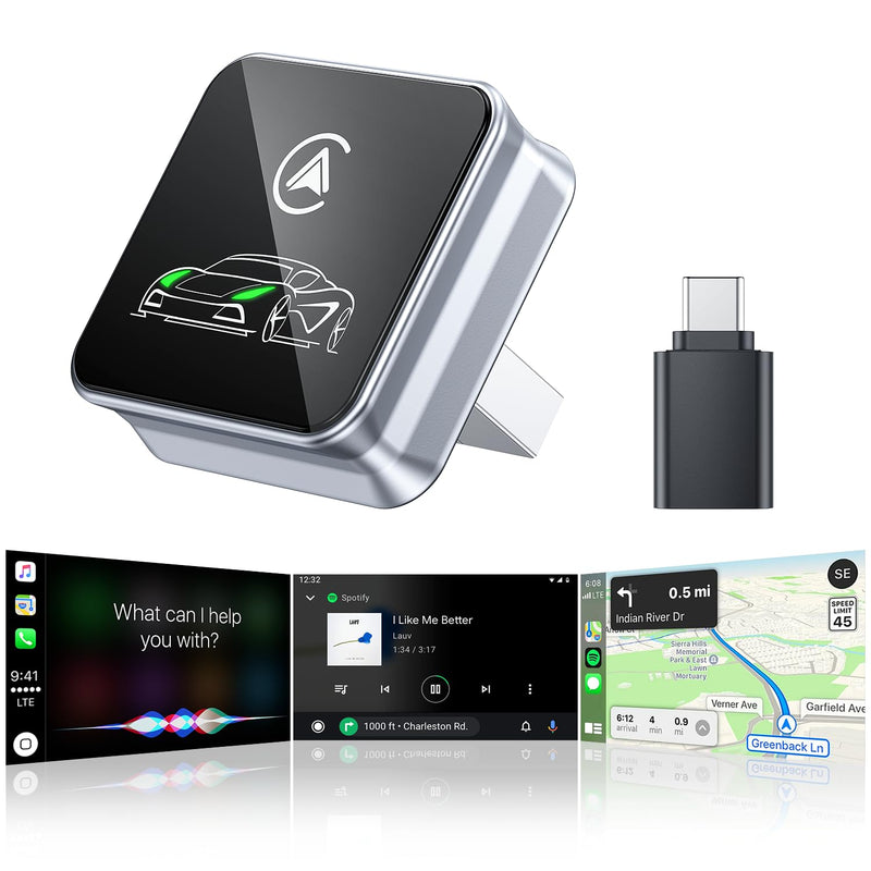 Houflody Wireless CarPlay Adapter for iPhone Apple (Latest Upgraded Chip) | Convert Factory Wired CarPlay to Wireless with Stable, Low Latency, Auto Reconnect, Ultra-Compact Design & Plug-and-Play