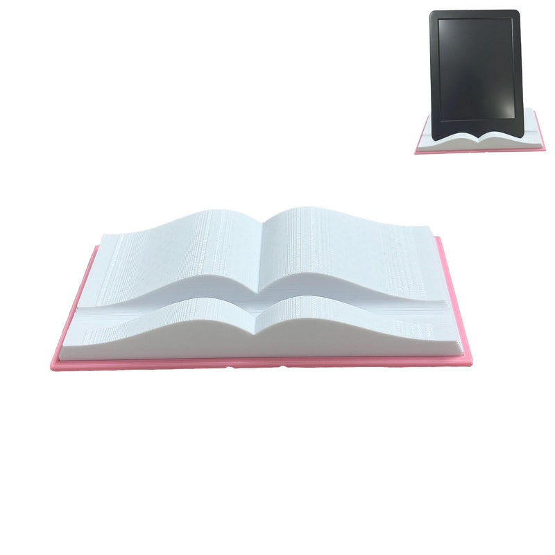 Open Book Stand Compatible with Kindle, Display Holder for E-Reader, Reading Gifts for Book Lovers (Pink)