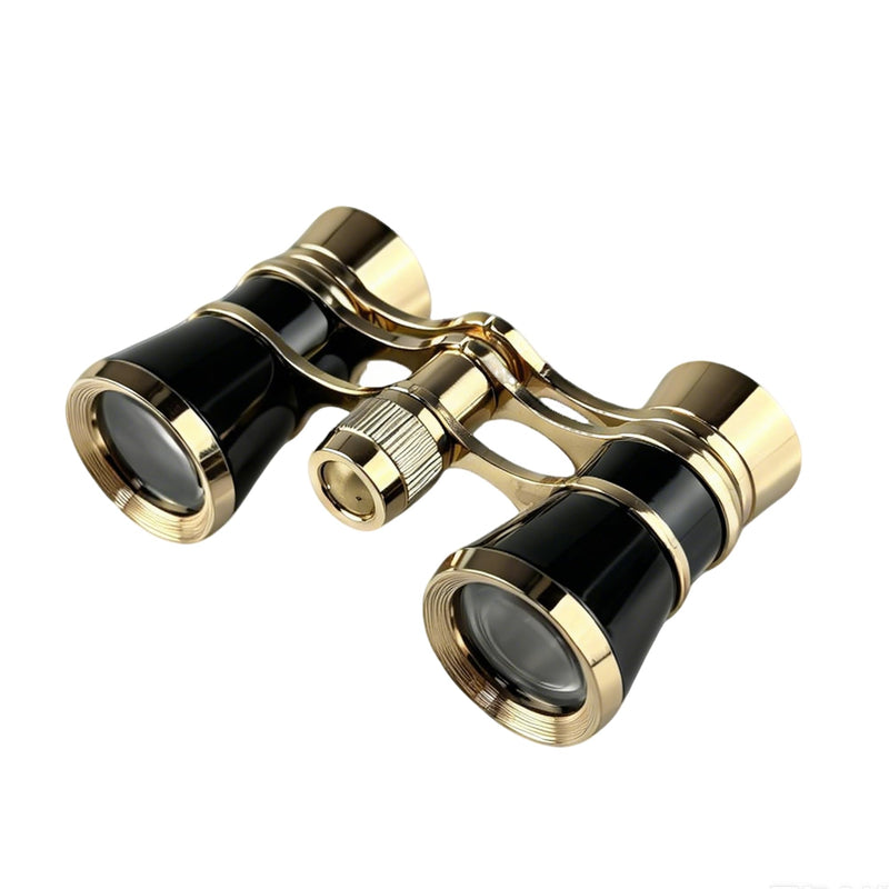 3X24 Opera Glasses with BK7 HD Optical Lens Vintage Compact Binoculars for Concerts, Theater, Horse Racing Black-Gold
