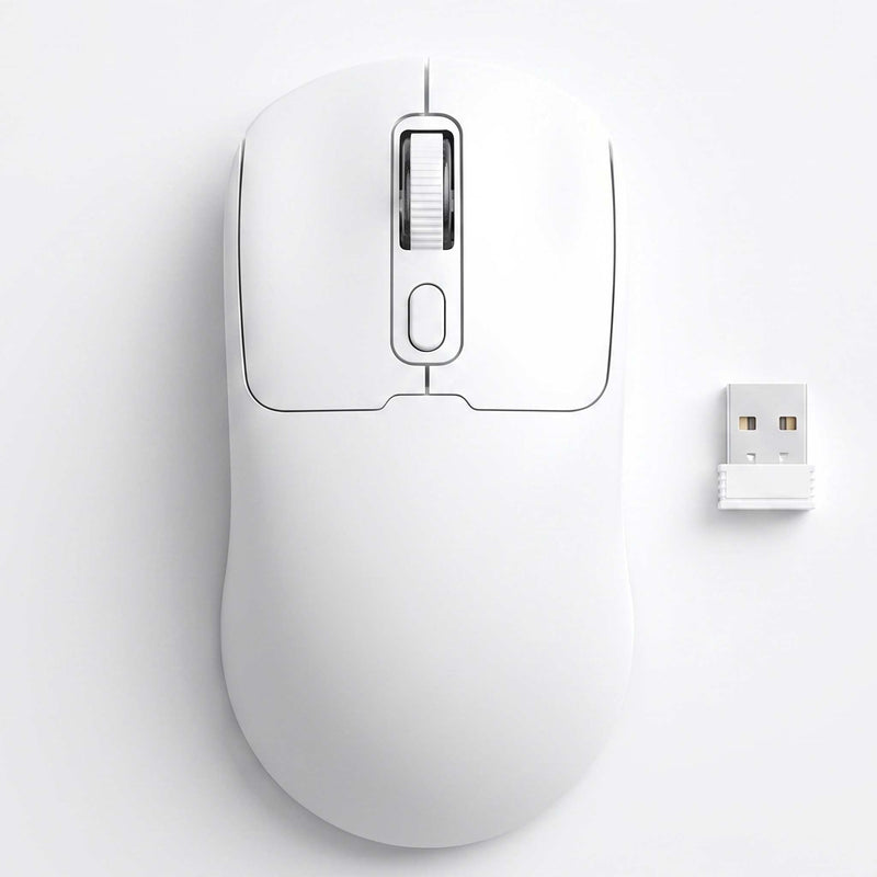 Wireless Mouse, Bluetooth & 2.4G, Silent Click, 3 DPI, Rechargeable -White | Bluetooth 5.4 & 2.4G Dual Modes, Silent Click, Rechargeable Battery, Ergonomic Design for Laptop, PC, Mac, Chromebook, Tablet
