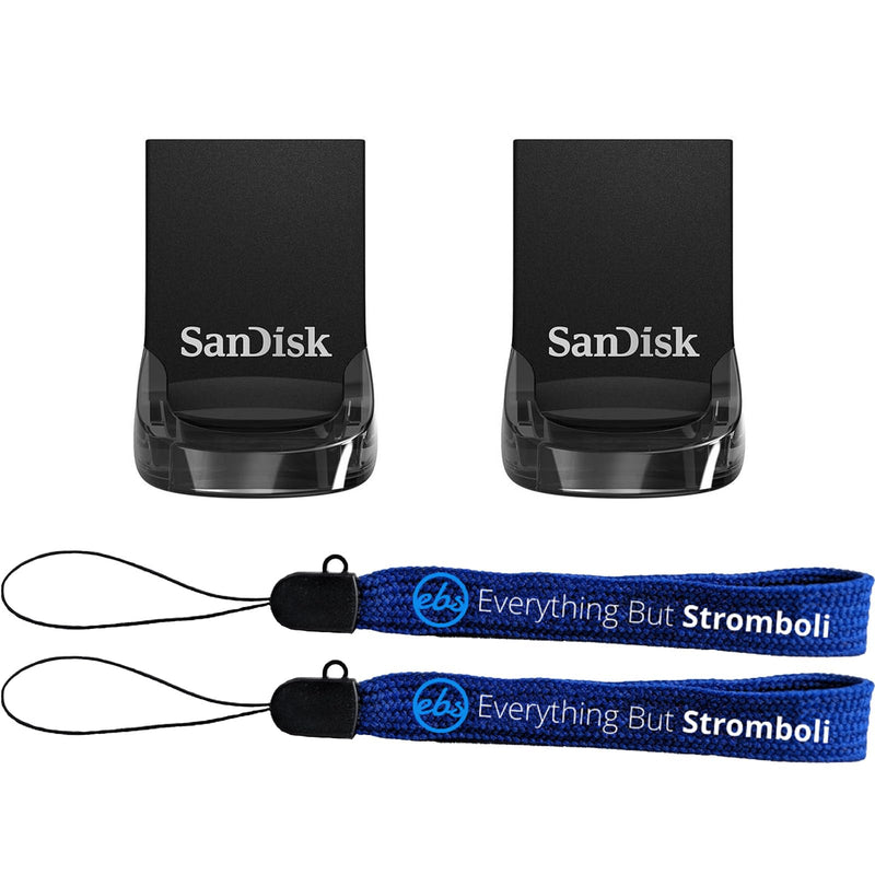 SanDisk USB 3.2 Flash Drive 32GB (2 Pack) Ultra Fit Thumb Drive Up to 130 MB/s Read Speed (SDCZ430-032G-G46) Bundle with (2) Everything But Stromboli Lanyards | USB 3.2 Up to 130 MB/s Read Speed Memory Stick (SDCZ430-032G-G46) Bundle with (2) Everythin...