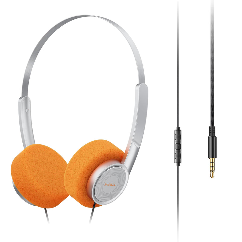 SNOWSKY FiiO Wind PRO 3.5mm Retro On-Ear Headphones with in-Line Controls, 40mm Dynamic Driver, Semi-Open HiFi Sound, Vintage Style Wired Headphones (Silver) Silver