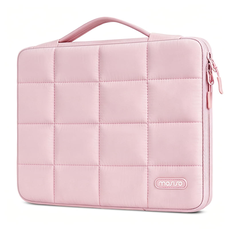 MOSISO 360 Protective Laptop Case 13 inch, Laptop Sleeve Bag | Compatible with MacBook Neo 2026/Air M5 M4 M3 M2 M1/Pro 13 M2 M1, Side Open Sixteen Grid Carrying Case with Handle, Blush