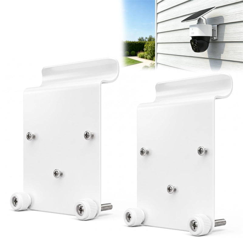 2 Pack Vinyl Siding Mount Compatible with Eufy SoloCam S340 E30 E42 & 4G LTE Cam S330, No Drill Stainless Steel Solar Security Camera Bracket, Rustproof Outdoor Wall Mount Holder 2