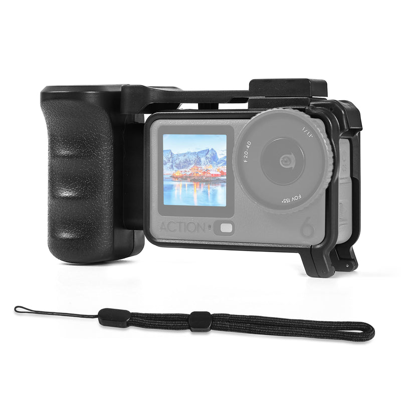 FitStill Protective Case for DJI Osmo Action 6, Multi-Functional Extended Lightweight Protective Cage, Direct Charging Street Photography Handle Component, Action6 Accessory Kit