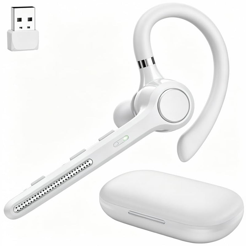 Wireless Headset V5.4, Bluetooth Headset 50Hrs Talktime Headphones with Charging Case, Hands Free Noise Canceling with Micphone for Phones/Tablets