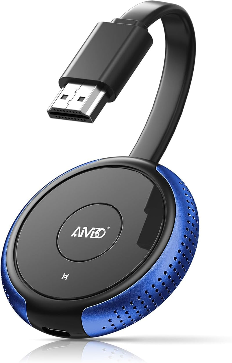 AIMIBO iOS Wireless Display Adapter 4K 5G - Direct Plug & Play HDMI Wireless Dongle for i Phone i Pad Smartphone Tablet Laptop, Cast Video to HDTV Monitor Projector, Support Airplay Miracast DLNA Blue