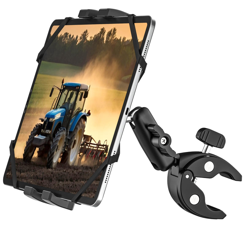 Tractor Tablet Holder Handlebar - Durable Metal & Anti-Shake | Tractor Accessory Pole Bar Tube Mount Clamp for Excavator Harvester Skid Steer Loader, Fit for Tablets, iPads, Phones, 4-13"