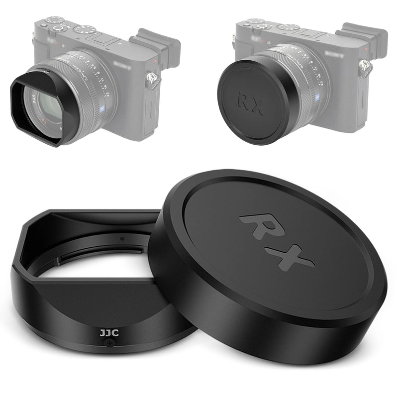 Metal Square LHP-1 RX1R III Lens Hood Shade Protector Cover with Lens Cap | for Sony RX1R III II RX1RIII RX1RII RX1RM3 RX1RM2 RX1 Cameras, E 55-210mm F4.5-6.3 OSS SEL55210, with Drawstring Pouch Minimalist Style