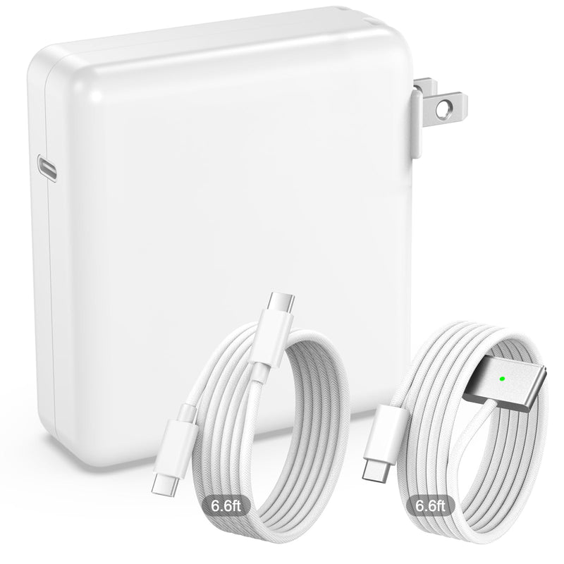 140W Charger for MacBook Pro 16 14 inch Mac Air 15 13 inch | Compatible with Mac M1 M2 M3 M4 M5 Chips (2021-2026)【Original Quality】PD3.1 GaN Fast Charger, 6.6FT Dual Cables Included